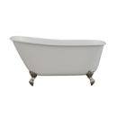 Cambridge Plumbing Cast Iron Swedish Slipper Tub 58"x30", No Faucet Drillings BN Feet