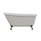 Cambridge Plumbing Cast Iron Swedish Slipper Tub 58"x30", No Faucet Drillings BN Feet