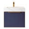 Alicante 24" Single Sink Bath Vanity in Blue with White Sintered Stone Top and Mirror