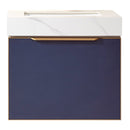 Alicante 24" Single Sink Bath Vanity in Blue with White Sintered Stone Top and Mirror