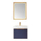 Alicante 24" Single Sink Bath Vanity in Blue with White Sintered Stone Top and Mirror