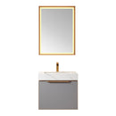 Alicante 24" Single Sink Bath Vanity in Blue with White Sintered Stone Top and Mirror