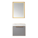 Alicante 24" Single Sink Bath Vanity in Blue with White Sintered Stone Top and Mirror