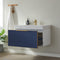 Alicante 36" Vanity in Classic Blue with White Sintered Stone Countertop and undermount sink With Mirror