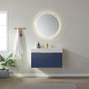 Alicante 36" Vanity in Classic Blue with White Sintered Stone Countertop and undermount sink With Mirror