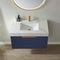 Alicante 36" Vanity in Classic Blue with White Sintered Stone Countertop and undermount sink With Mirror