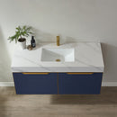 Alicante 48" Vanity in Classic Blue with White Sintered Stone Countertop and undermount sink With Mirror