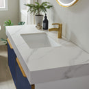 Alicante 48" Vanity in Classic Blue with White Sintered Stone Countertop and undermount sink With Mirror