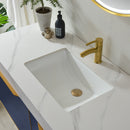 Alicante 48" Vanity in Classic Blue with White Sintered Stone Countertop and undermount sink With Mirror