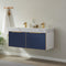 Alicante 48M" Vanity in Classic Blue with White Sintered Stone Countertop and undermount sink With Mirror