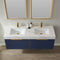 Alicante 60" Vanity in Classic Blue with White Sintered Stone Countertop and undermount sink With Mirror