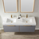 Alicante 60" Vanity in Classic Blue with White Sintered Stone Countertop and undermount sink With Mirror