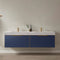 Alicante 72" Vanity in Classic Blue with White Sintered Stone Countertop and undermount sink With Mirror