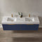 Alicante 72" Vanity in Classic Blue with White Sintered Stone Countertop and undermount sink With Mirror