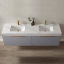 Alicante 72" Vanity in Classic Blue with White Sintered Stone Countertop and undermount sink With Mirror