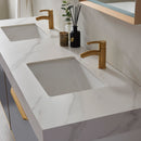 Alicante 72" Vanity in Classic Blue with White Sintered Stone Countertop and undermount sink With Mirror