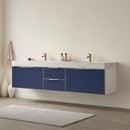 Vinnova Design Alicante 84" Double Sink Bath Vanity with White Sintered Stone Top