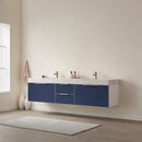 Vinnova Design Alicante 84" Double Sink Bath Vanity with White Sintered Stone Top