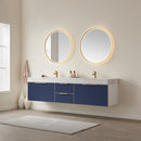 Vinnova Design Alicante 84" Double Sink Bath Vanity with White Sintered Stone Top