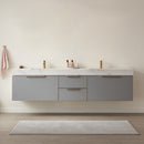 Vinnova Design Alicante 84" Double Sink Bath Vanity with White Sintered Stone Top