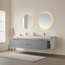 Vinnova Design Alicante 84" Double Sink Bath Vanity with White Sintered Stone Top