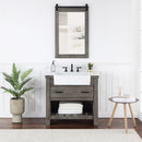 Villareal 36" Single Bath Vanity with Composite Stone Top in White, White Farmhouse Basin