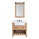 Villareal 36" Single Bath Vanity with Composite Stone Top in White, White Farmhouse Basin