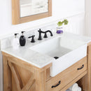 Villareal 36" Single Bath Vanity with Composite Stone Top in White, White Farmhouse Basin