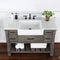 Villareal 48" Single Bath Vanity with Composite Stone Top in White, White Farmhouse Basin