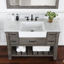 Villareal 48" Single Bath Vanity with Composite Stone Top in White, White Farmhouse Basin