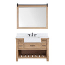 Villareal 48" Single Bath Vanity with Composite Stone Top in White, White Farmhouse Basin