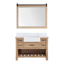 Villareal 48" Single Bath Vanity with Composite Stone Top in White, White Farmhouse Basin