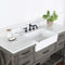 Villareal 60" Single Bath Vanity with Composite Stone Top in White, White Farmhouse Basin