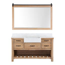 Villareal 60" Single Bath Vanity with Composite Stone Top in White, White Farmhouse Basin