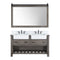 Villareal 60" Double Bath Vanity with Composite Stone Top in White, White Farmhouse Basin