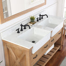 Villareal 60" Double Bath Vanity with Composite Stone Top in White, White Farmhouse Basin