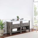 Villareal 72" Double Bath Vanity with Composite Stone Top in White, White Farmhouse Basin