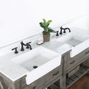 Villareal 72" Double Bath Vanity with Composite Stone Top in White, White Farmhouse Basin