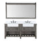 Villareal 72" Double Bath Vanity with Composite Stone Top in White, White Farmhouse Basin