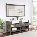 Villareal 72" Double Bath Vanity with Composite Stone Top in White, White Farmhouse Basin