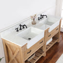 Villareal 72" Double Bath Vanity with Composite Stone Top in White, White Farmhouse Basin