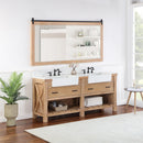 Villareal 72" Double Bath Vanity with Composite Stone Top in White, White Farmhouse Basin