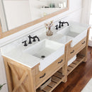 Villareal 72" Double Bath Vanity with Composite Stone Top in White, White Farmhouse Basin