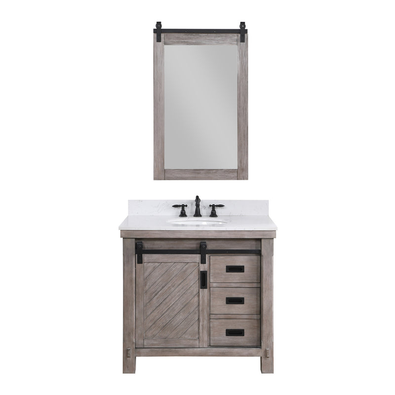 Cortes 36" Single Sink Bath Vanity with White Composite Countertop