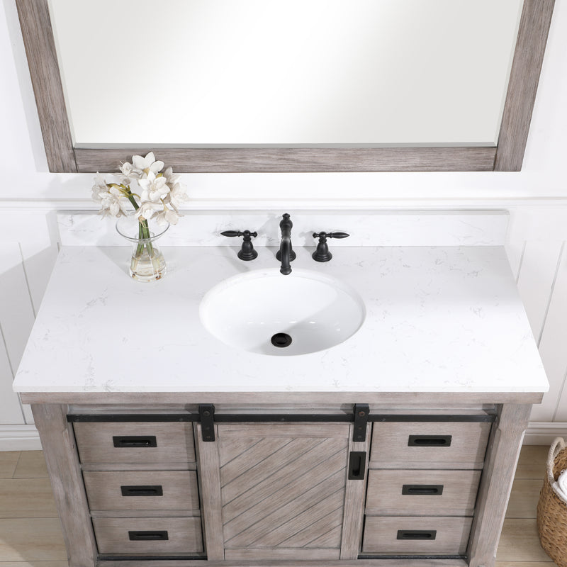 Cortes 48" Single Sink Bath Vanity with White Composite Countertop