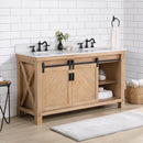 Cortes 60" Double Sink Bath Vanity with White Composite Countertop