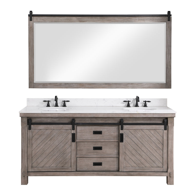 Cortes 72" Double Sink Bath Vanity with White Composite Countertop