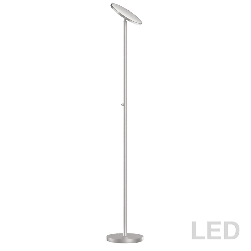 Dainolite 30W Torchier, Satin Nickel Finish 701LEDF-SN