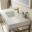 Vinnova Design Funes 60" Single Sink Bath Vanity Metal Support with Sintered Stone Top