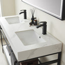 Vinnova Design Funes 60M" Double Sink Bath Vanity Metal Support with Sintered Stone Top